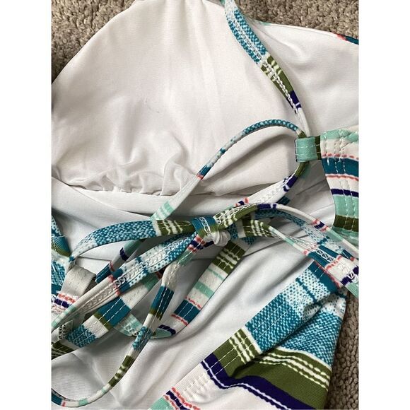 New. Splendid aqua stripe swimsuit. Normally $115 - Picture 6 of 6